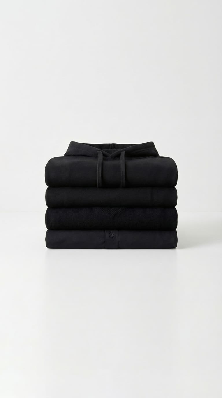 Wardrobe full of black clothes